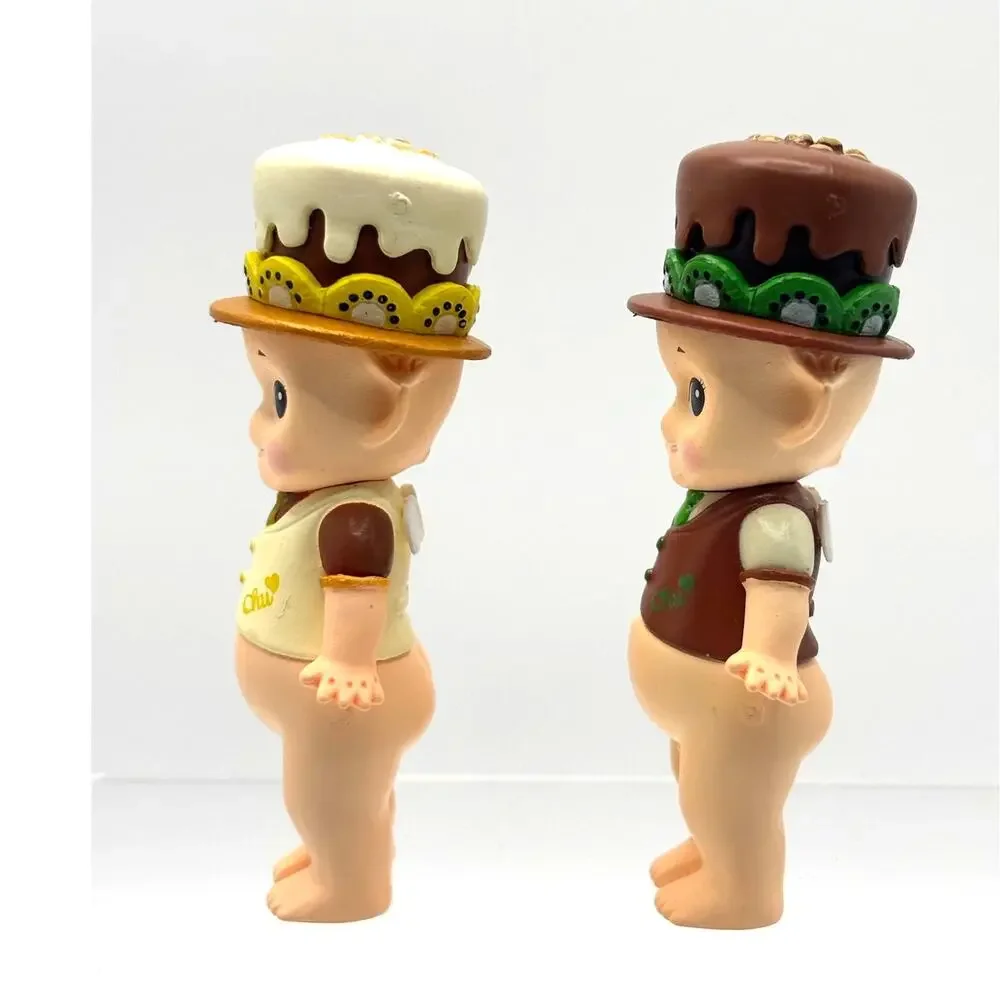 Set of 2 New Unbranded Kewpie/Angel Mini Figures, in Lemon & Kiwi Chocolate